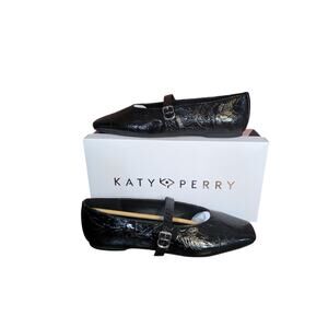 Katy Perry The Evie Black Mary Jane Flat Size 10